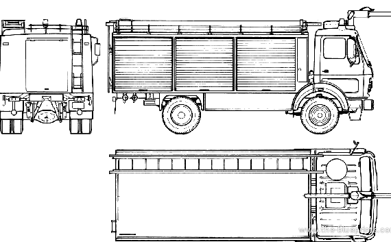 Грузовик Mercedes-Benz L1017 AF Fire Truck (1980) - чертежи, габариты, рисунки