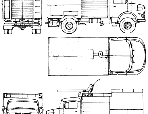 Грузовик Mercedes-Benz L1113 Fire Truck (1970) - чертежи, габариты, рисунки
