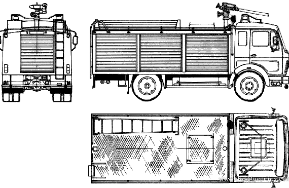 Mercedes-Benz L1222 F-35 Fire Truck (1981) - drawings, dimensions, pictures