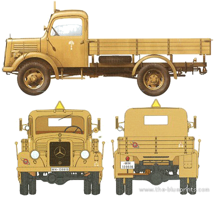 Mercedes-Benz L1500A 4x4 truck - drawings, dimensions, pictures