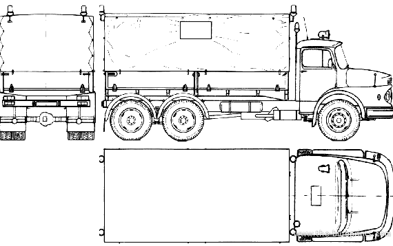 Грузовик Mercedes-Benz L1618 Fire Truck (1968) - чертежи, габариты, рисунки