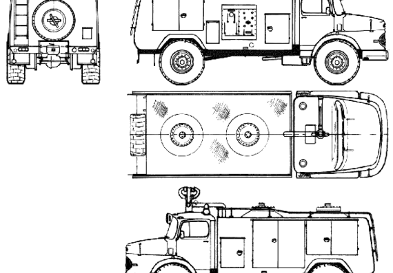 Грузовик Mercedes-Benz L1923 Fire Truck (1969) - чертежи, габариты, рисунки