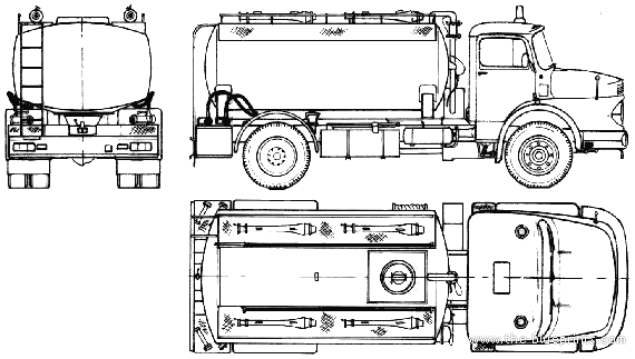 Грузовик Mercedes-Benz L1924 Fire Truck (1977) - чертежи, габариты, рисунки
