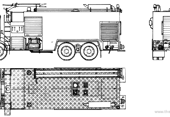 Грузовик Mercedes-Benz L2232 Fire Truck (1983) - чертежи, габариты, рисунки
