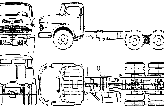 Грузовик Mercedes-Benz L2623 (1962) - чертежи, габариты, рисунки
