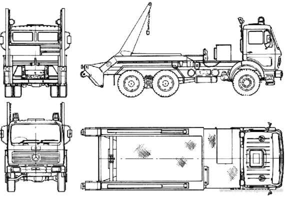 Грузовик Mercedes-Benz L2632 AK Fire Truck (1975) - чертежи, габариты, рисунки