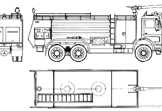 Грузовик Mercedes-Benz L2632 Fire Truck (1976) - чертежи, габариты, рисунки
