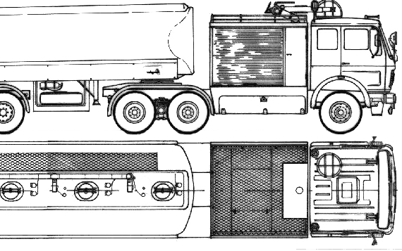 Грузовик Mercedes-Benz L2632 Fire Truck (1977) - чертежи, габариты, рисунки