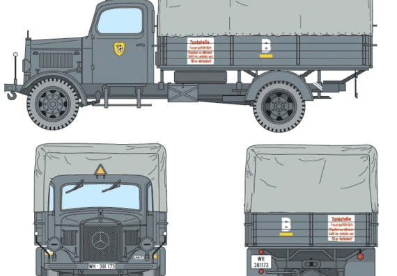 Mercedes-Benz L3000 truck - drawings, dimensions, pictures