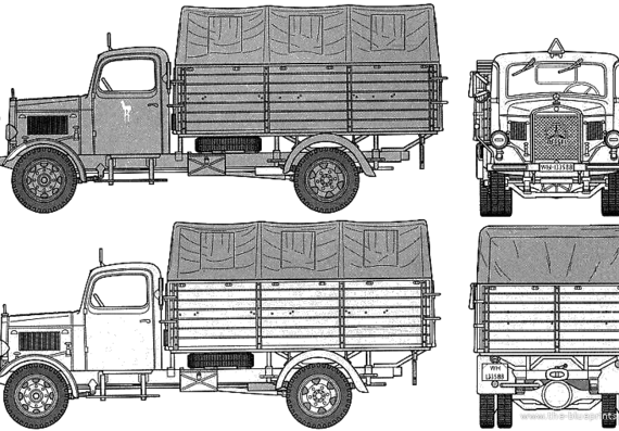 Mercedes-Benz L3000 truck (1944) - drawings, dimensions, pictures