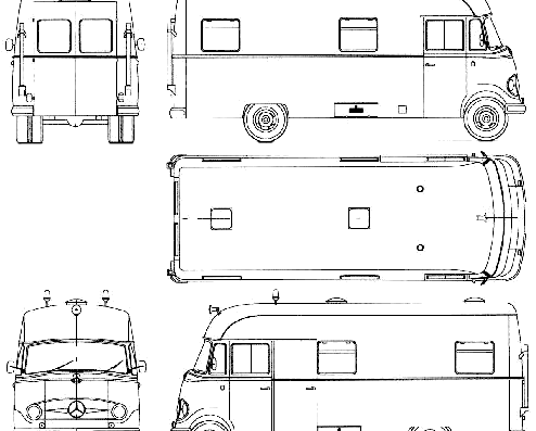 Грузовик Mercedes-Benz L319D Fire Truck (1960) - чертежи, габариты, рисунки