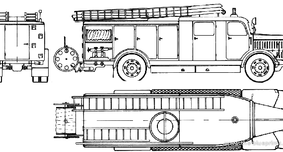 Грузовик Mercedes-Benz L4500 S Fire Truck (1940) - чертежи, габариты, рисунки