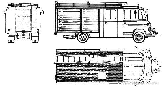 Mercedes-Benz L608 Fire Truck (1976) - drawings, dimensions, pictures