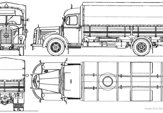 Грузовик Mercedes-Benz L6600 (1953) - чертежи, габариты, рисунки