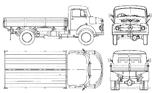 Грузовик Mercedes-Benz LA710 (1960) - чертежи, габариты, рисунки