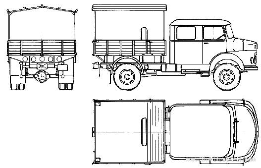 Mercedes-Benz LA911 truck (1960) - drawings, dimensions, pictures