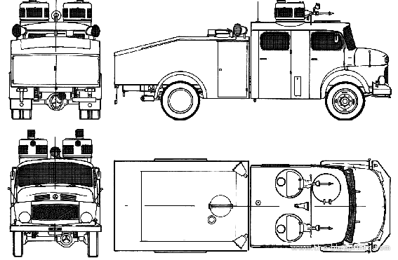 Mercedes-Benz LAF1113 truck (1975) - drawings, dimensions, pictures