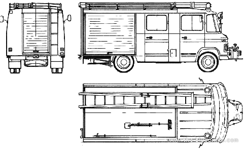 Mercedes-Benz LF508D Fire Truck (1976) - drawings, dimensions, pictures