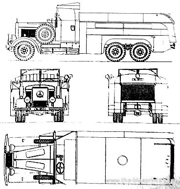 Грузовик Mercedes-Benz LG3000 Fuel Truck Kfz.2348 - чертежи, габариты, рисунки