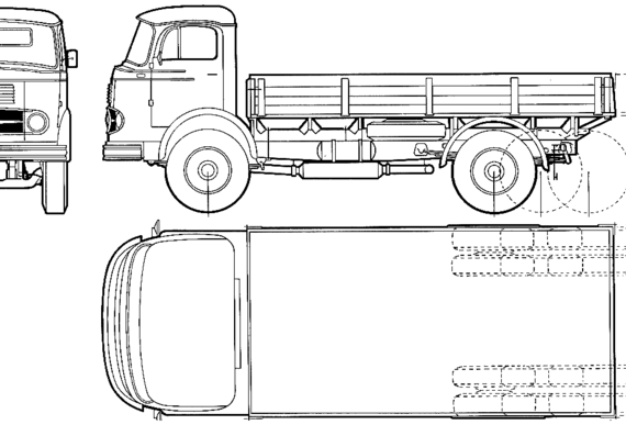 Грузовик Mercedes-Benz LP1413 (1964) - чертежи, габариты, рисунки