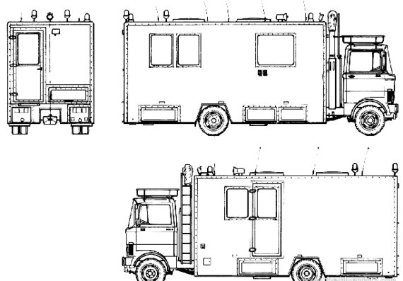 Грузовик Mercedes-Benz LP808 Fire Truck (1983) - чертежи, габариты, рисунки