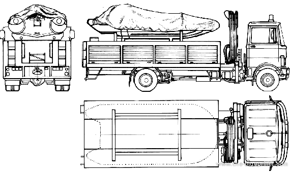 Грузовик Mercedes-Benz LP813 Fire Truck (1982) - чертежи, габариты, рисунки