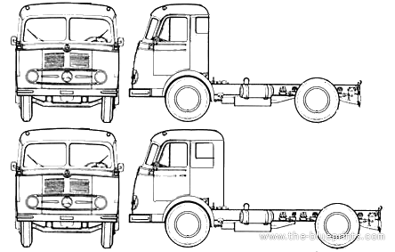 Грузовик Mercedes-Benz LPS 334 (1960) - чертежи, габариты, рисунки