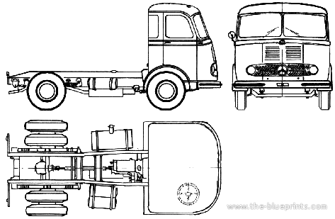 Грузовик Mercedes-Benz LS315 (1956) - чертежи, габариты, рисунки
