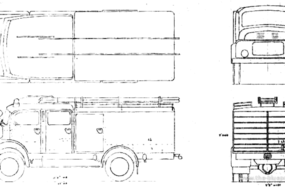Грузовик Mercedes-Benz Special Fire Truck (1964) - чертежи, габариты, рисунки
