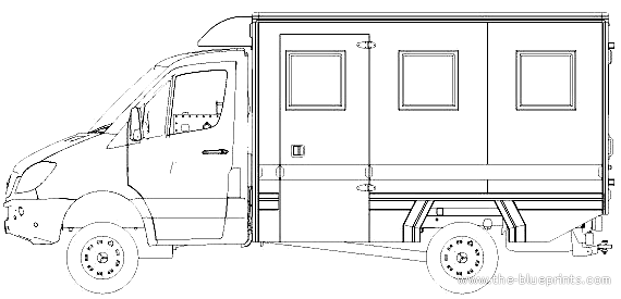 Mercedes-Benz Sprinter Supacat PTV truck - drawings, dimensions, pictures
