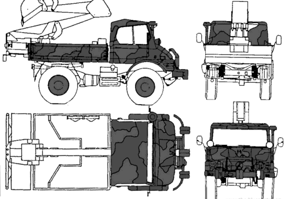 Грузовик Mercedes-Benz Unimog 404 - чертежи, габариты, рисунки