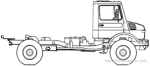 Грузовик Mercedes-Benz Unimog U1300L-37 (2006) - чертежи, габариты, рисунки