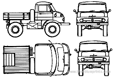 Грузовик Mercedes-Benz Unimog U411 (1990) - чертежи, габариты, рисунки