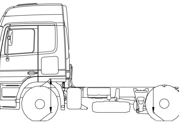 Mercedes Actros 18 LLS Lowliner truck - drawings, dimensions, pictures