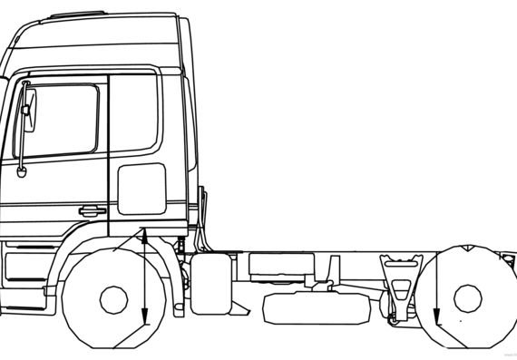 Mercedes Actros 18 MLS Midiliner truck - drawings, dimensions, pictures