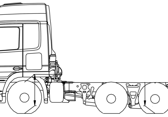 Mercedes Actros 25 LSVLA 6x2 truck - drawings, dimensions, pictures