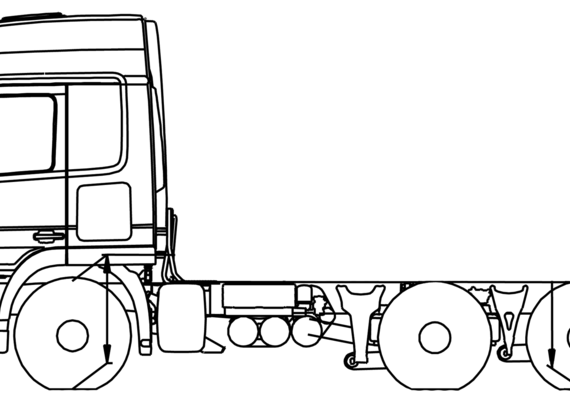 Mercedes Actros 25 LS 6x2 truck - drawings, dimensions, pictures