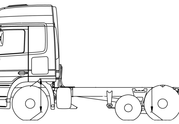 Mercedes Actros 25 LS 6x2 Midlift truck - drawings, dimensions, pictures