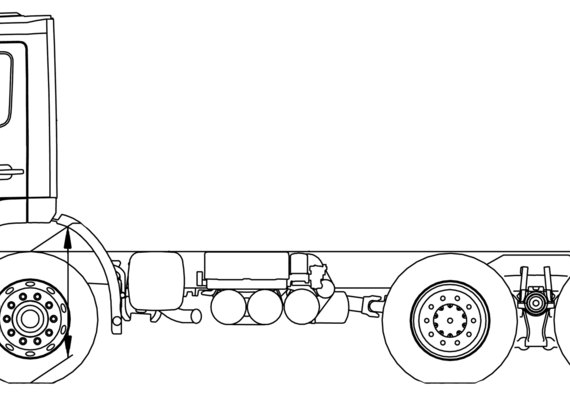 Грузовик Mercedes Axor 26 K 6x4 - чертежи, габариты, рисунки