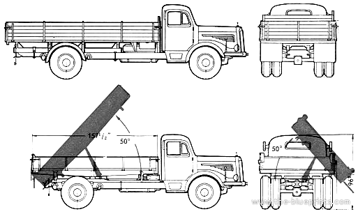 Mercedes L325 truck (1955) - drawings, dimensions, pictures