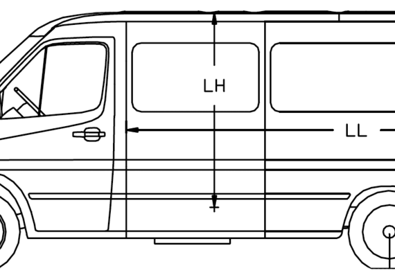 Mercedes Sprinter 3 CDI 4x4 truck - drawings, dimensions, pictures