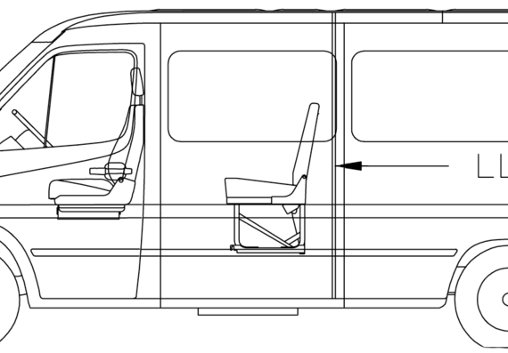 Mercedes Sprinter Double Cabin truck - drawings, dimensions, pictures