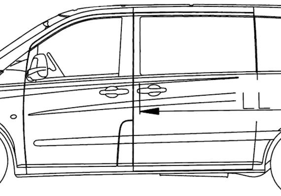 Грузовик Mercedes Viano Van - чертежи, габариты, рисунки