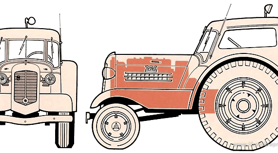 Грузовик Minneapolis-Moline UDLX Aero Tractor (1938) - чертежи, габариты, рисунки
