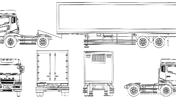 Mitsubishi-Fuso Trailer truck - drawings, dimensions, pictures