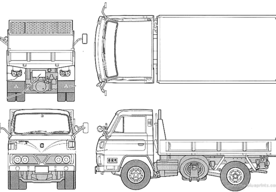 Грузовик Mitsubishi Fuso Canter T200 Series S50 Dump Truch - чертежи, габариты, рисунки