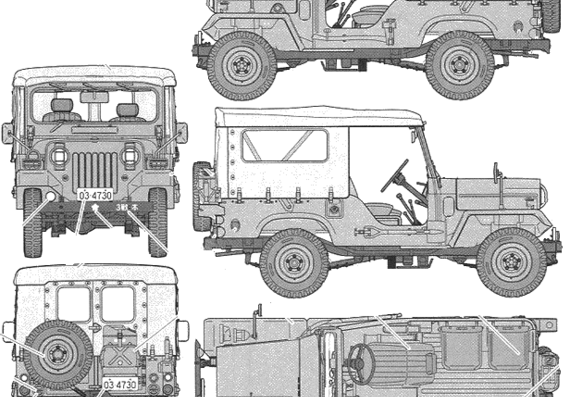 Mitsubishi Type 73 truck - drawings, dimensions, figures