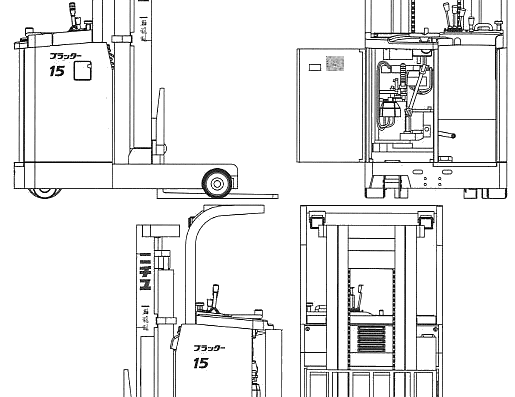 Nichiyu Platter 15 (Reach Lift) truck - drawings, dimensions, pictures