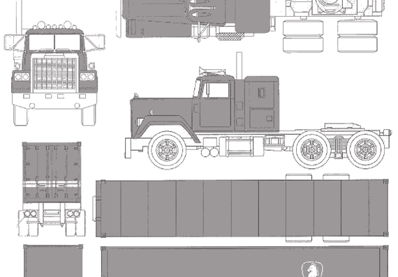 Truck Night Rider Trailer + Truck - drawings, dimensions, pictures