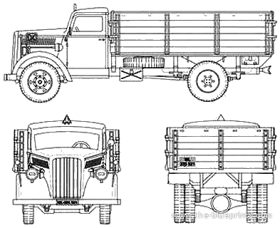Opel Blitz truck - drawings, dimensions, pictures